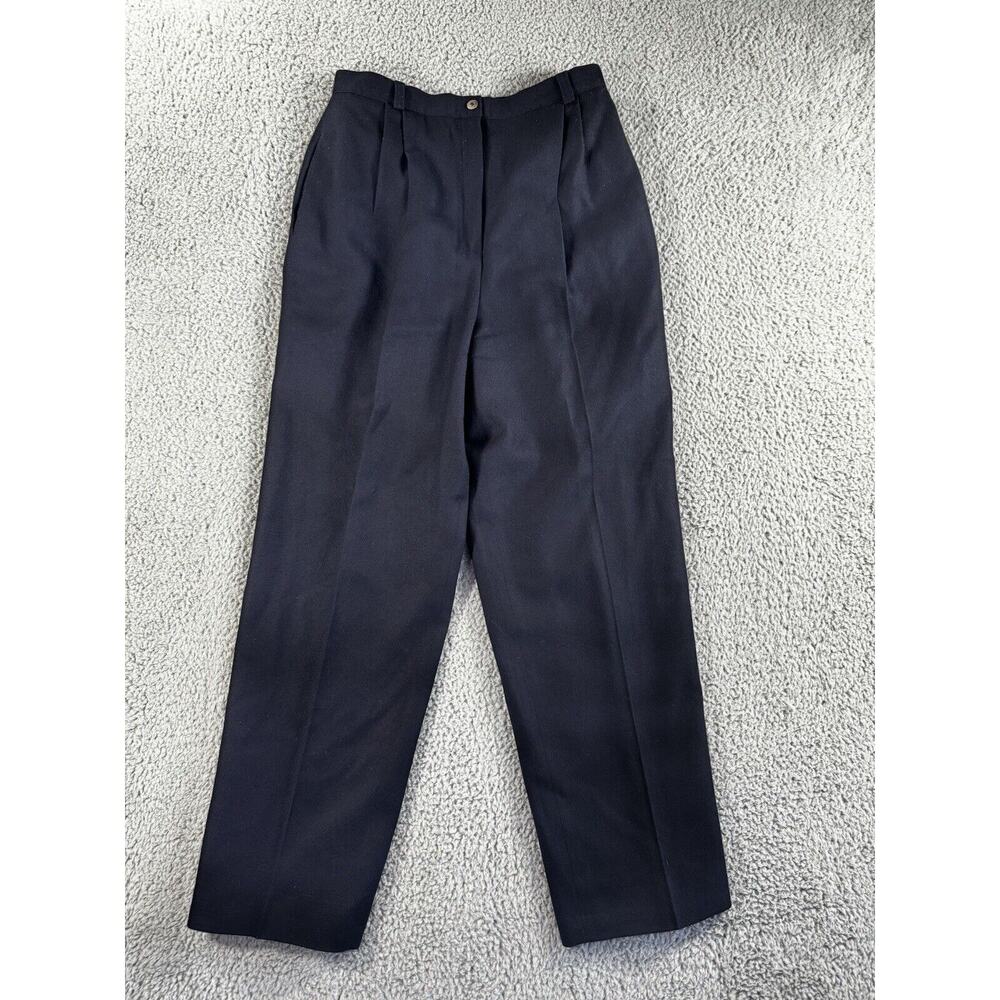 Vintage 100% Wool Dress Pants Women 8 Pleated Front‎ Travel Career Trouser